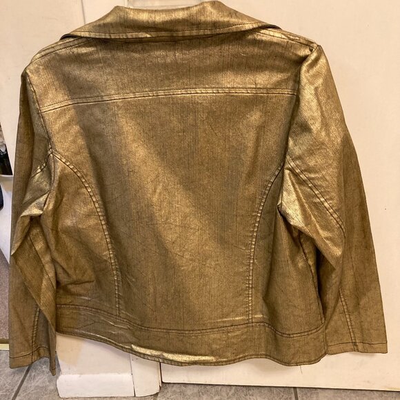 Woman size 10 gold motorcycle jacket - Picture 2 of 5
